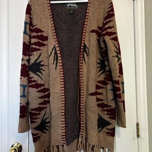 Patterned Wool Cardigan Sweater